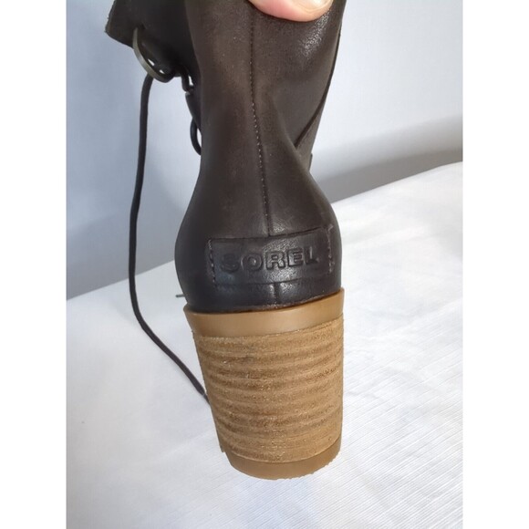 NWOT Sorel Cate the Great 9.5 Size Women's Bootie Brown Combat Boots Ankle Lace - Picture 6 of 10